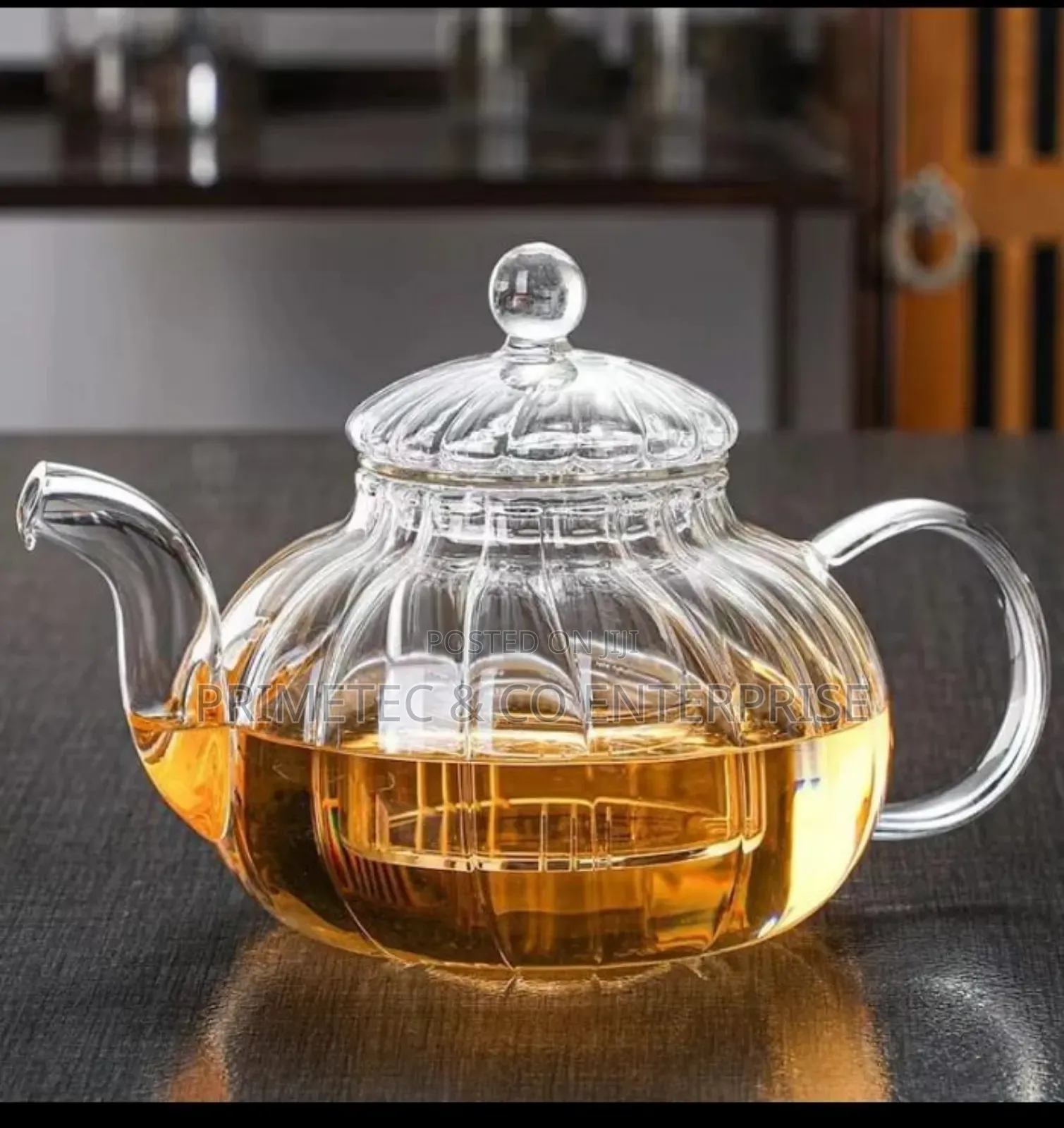 800ml Striped Teapot. Heat Resistant