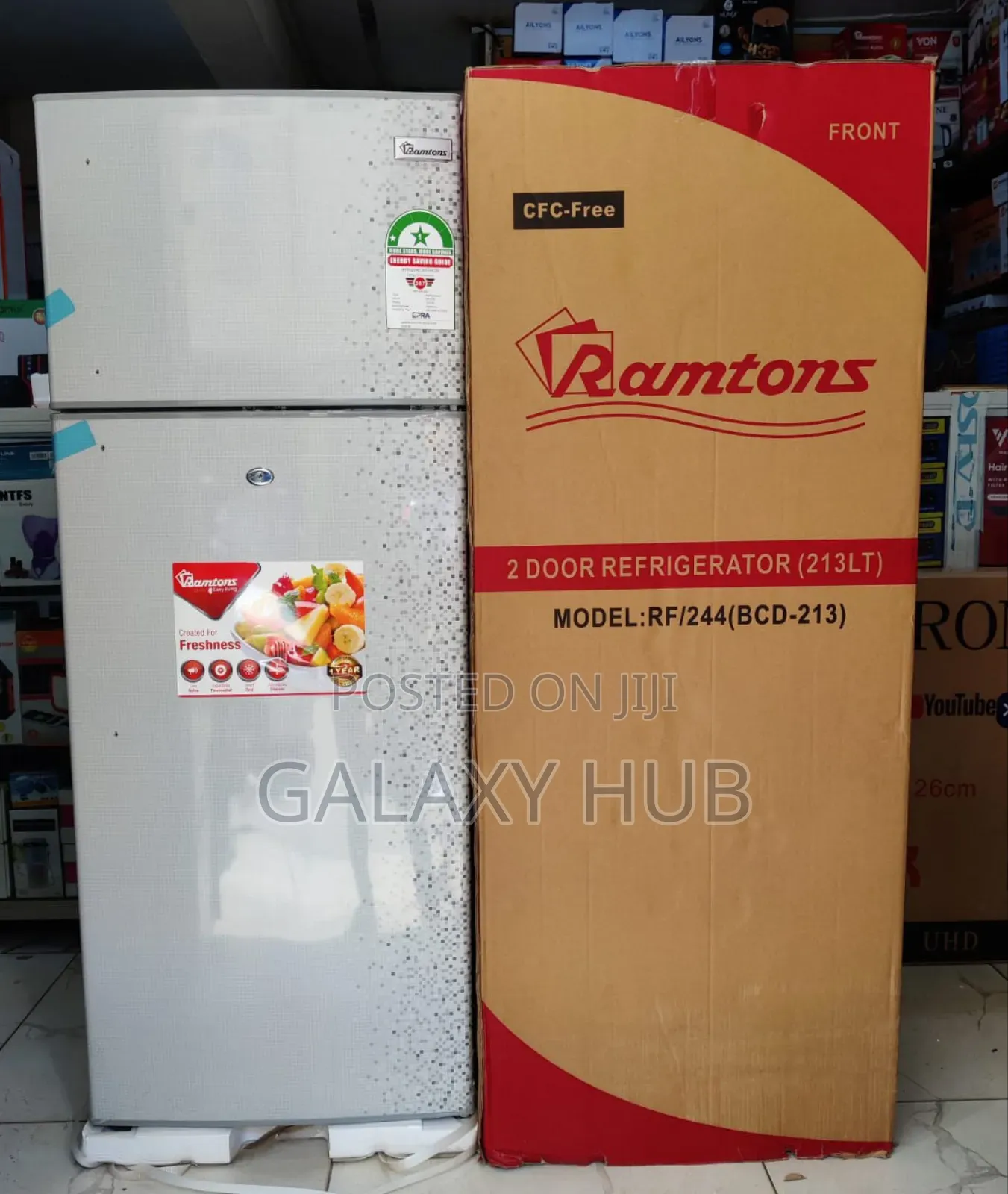 Double Door Fridge 213litres Rf244 Ramtons