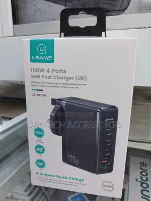 Usams 100w 4 Ports Gan Fast Charger (Uk Plug).