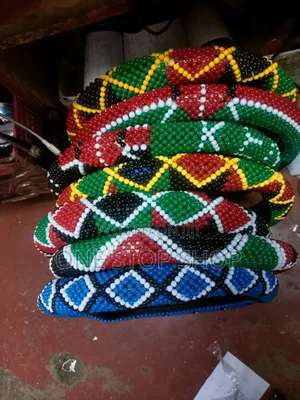 Locally Beaded Steering Cover With Kenyan Color Theme Colors