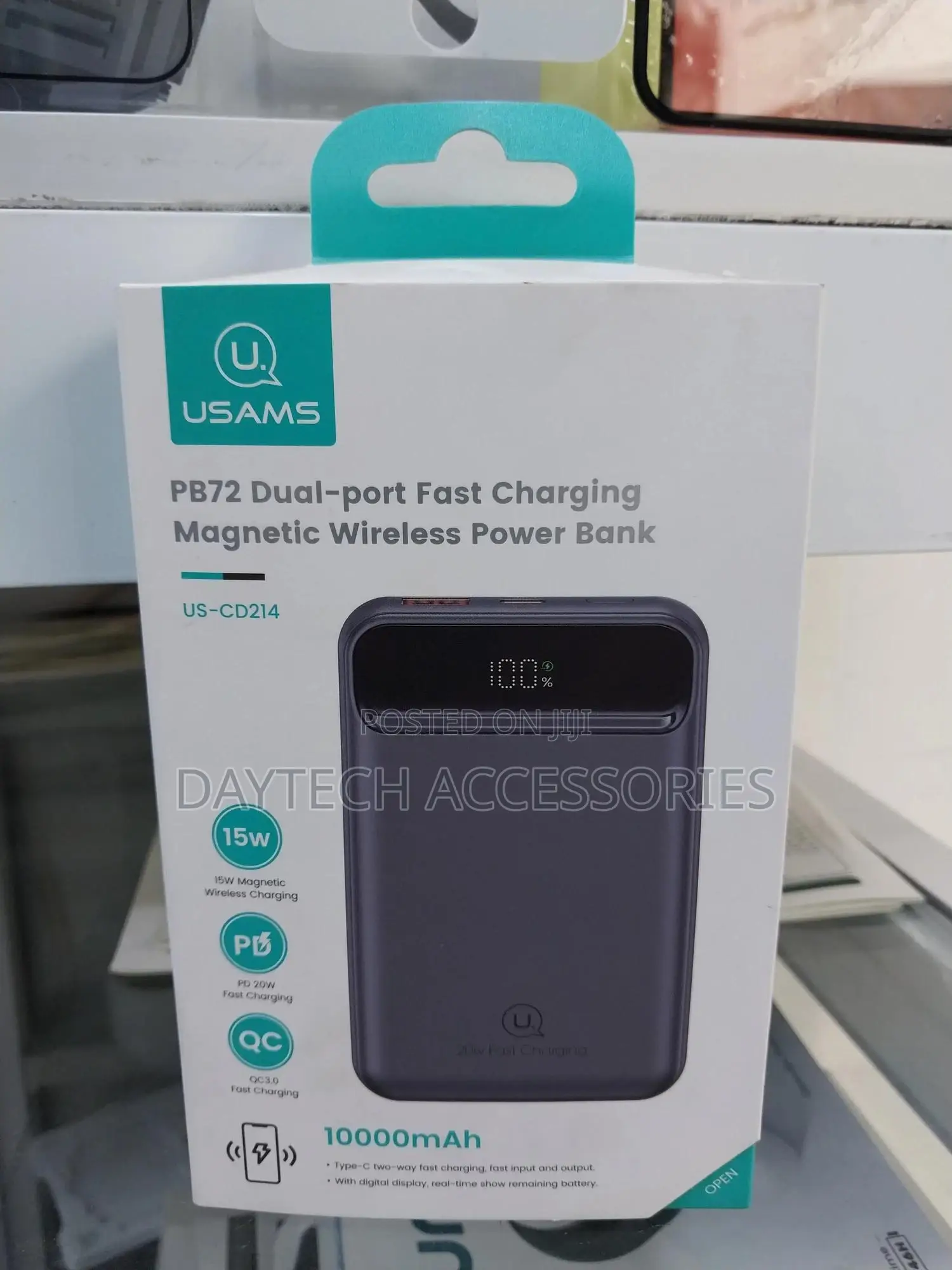 Usams Wireless Power Bank 10000mah Magnetic Wireless Charge