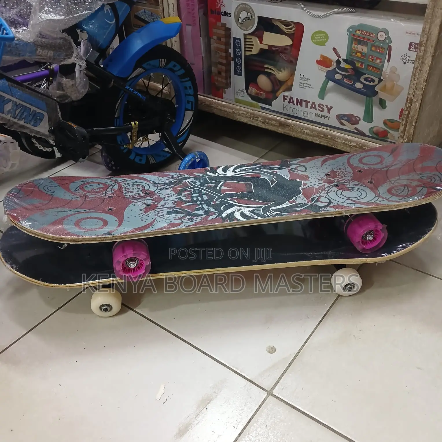 White Rubber Skate Boards With Grip Tape