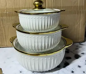 3pcs Ceramic Soup Pots