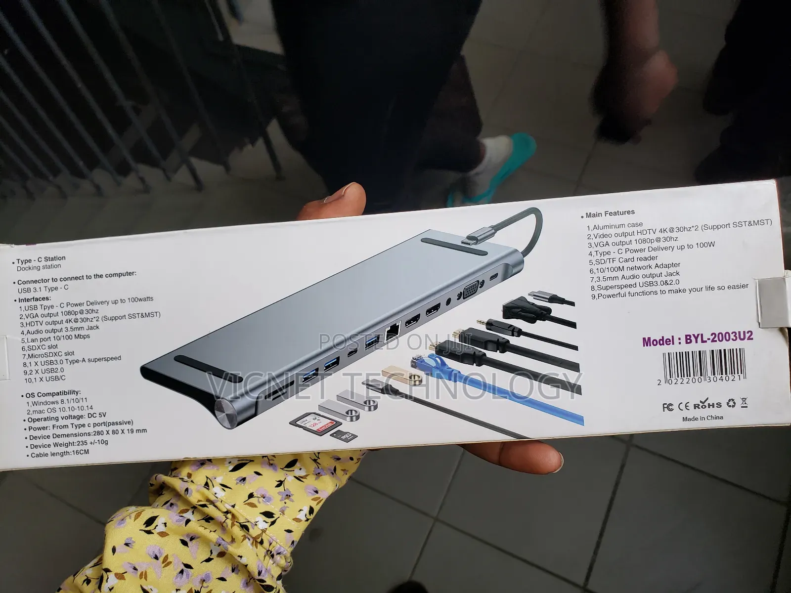 12 Ports Usb C Hub With Audio,Hdmi,Vga,Pd,Lan,Usb,Sd Card