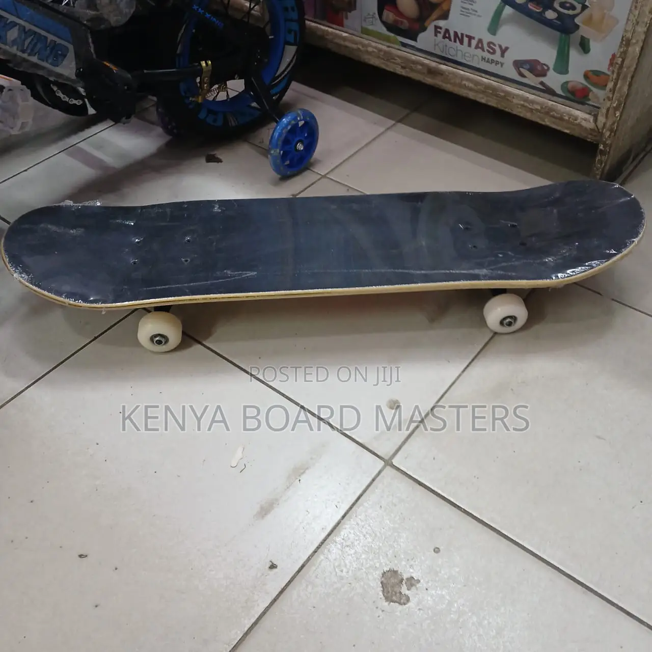 Black Grip Taped Skate Boards and Rubber Wheels