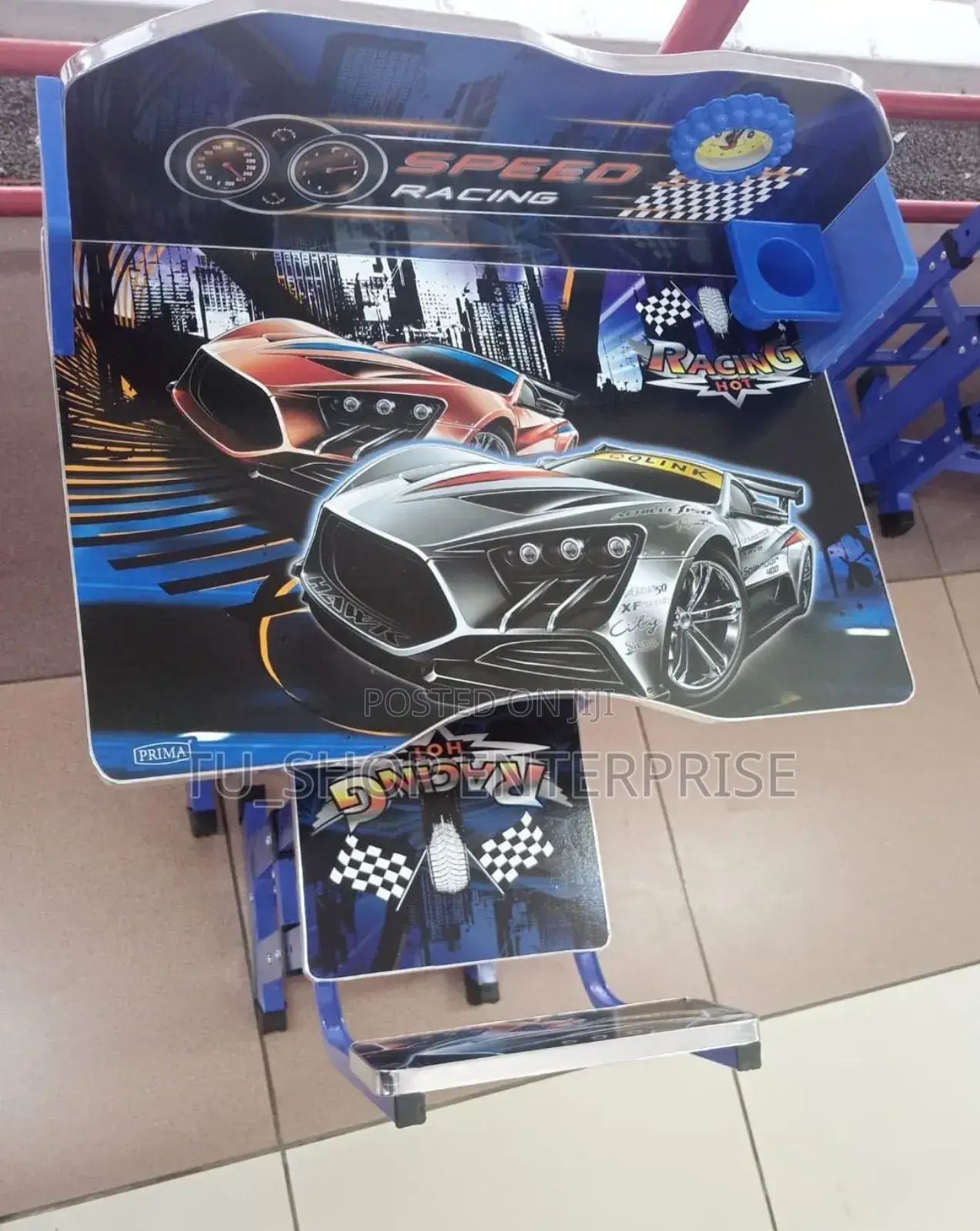 Table Desk!!Blue Executive Racing Car Adjustable Kids Study