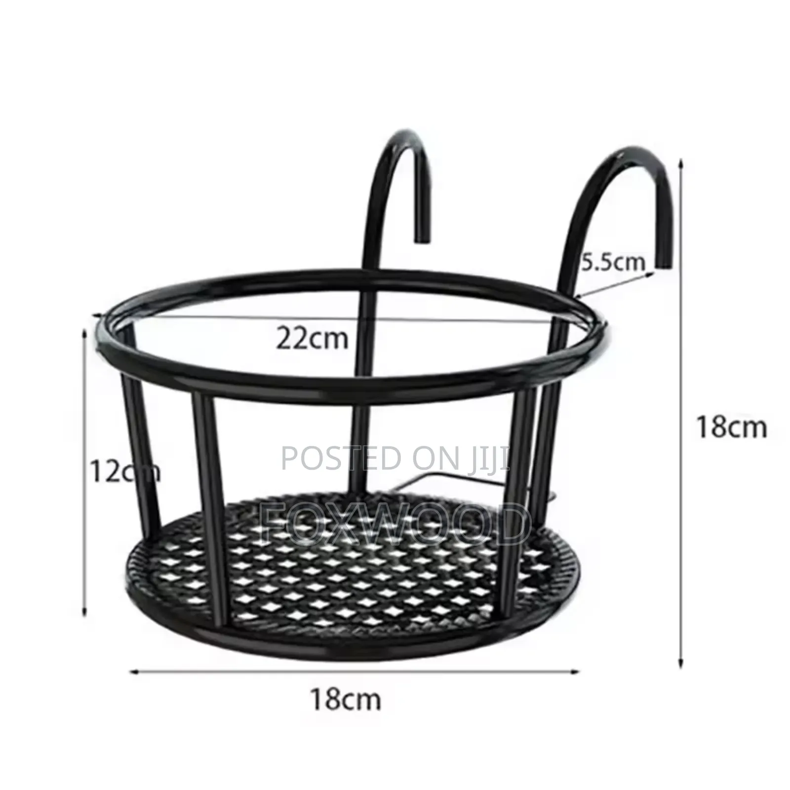 Metallic Over the Balcony Flower Pot Holder
