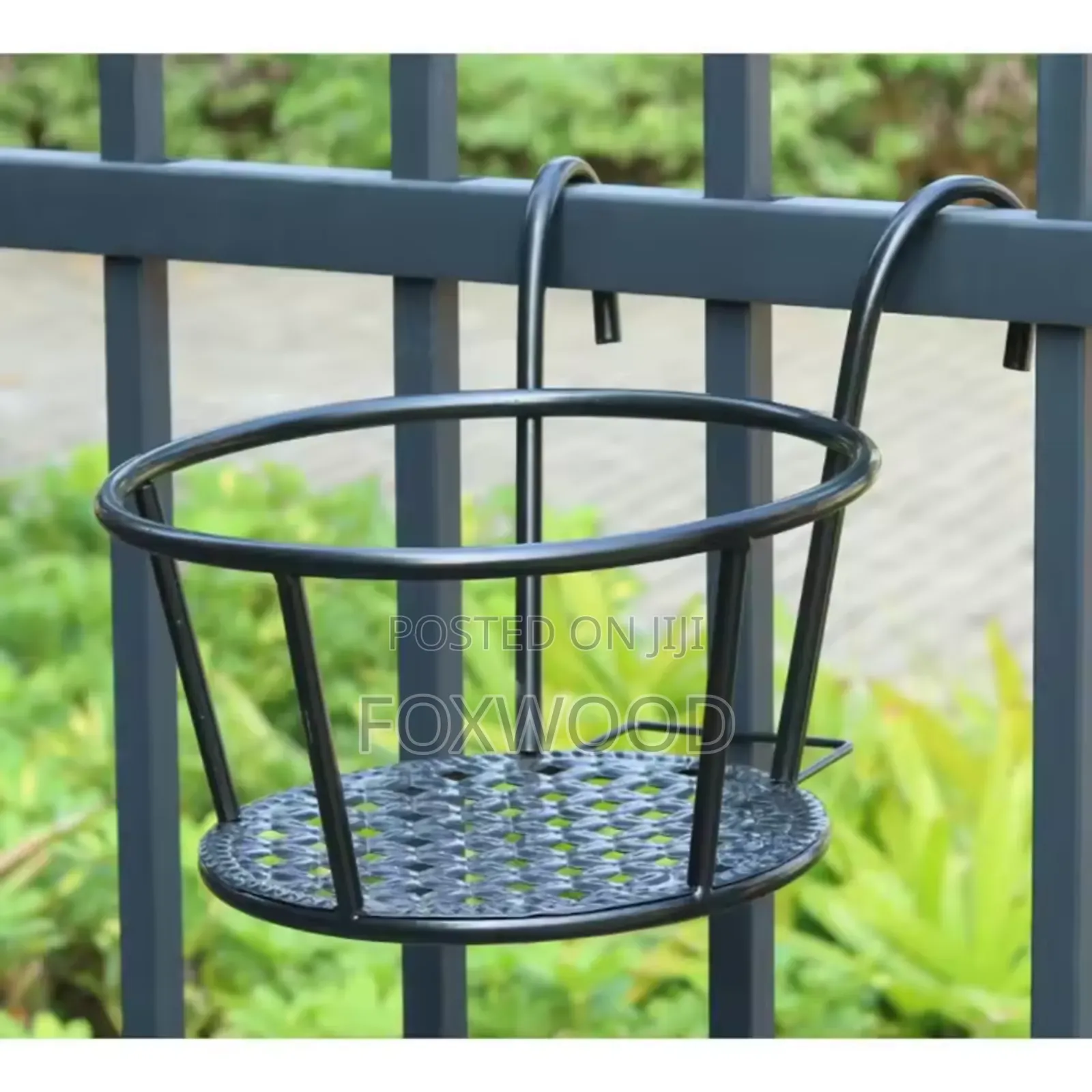 Metallic Over the Balcony Flower Pot Holder