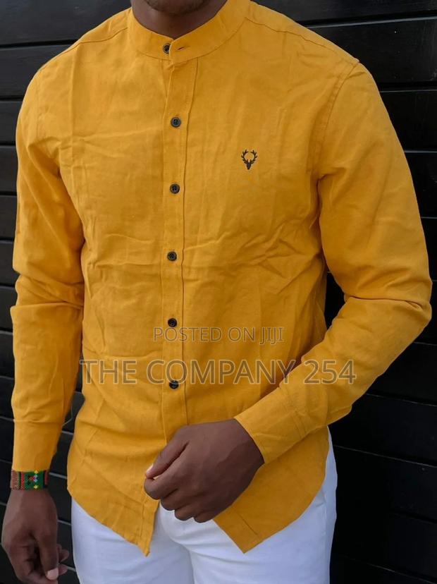 Quality Collar Polo Long-Sleeved Plain Casual Men Shirts - thumbnail 3