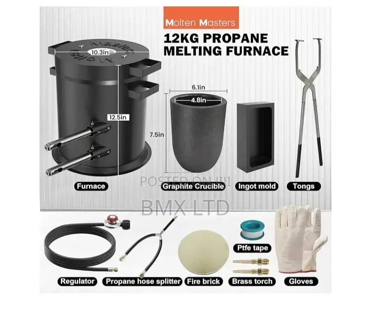 Complete Melting Kit – Furnace + Crucible + Tongs (