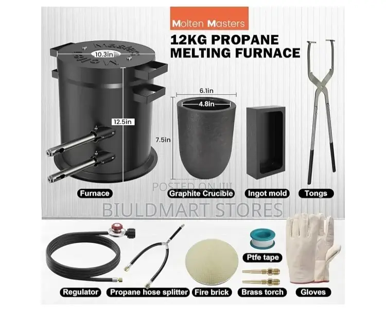 Complete Melting Kit – Furnace + Crucible + Tongs (