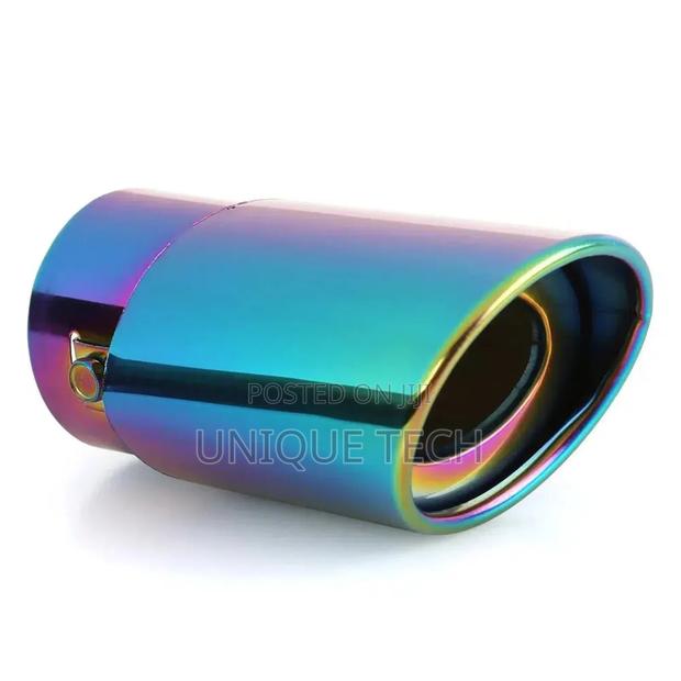 Sleek Silver Rainbow Exhaust End Tip – Car Styling Upgrade