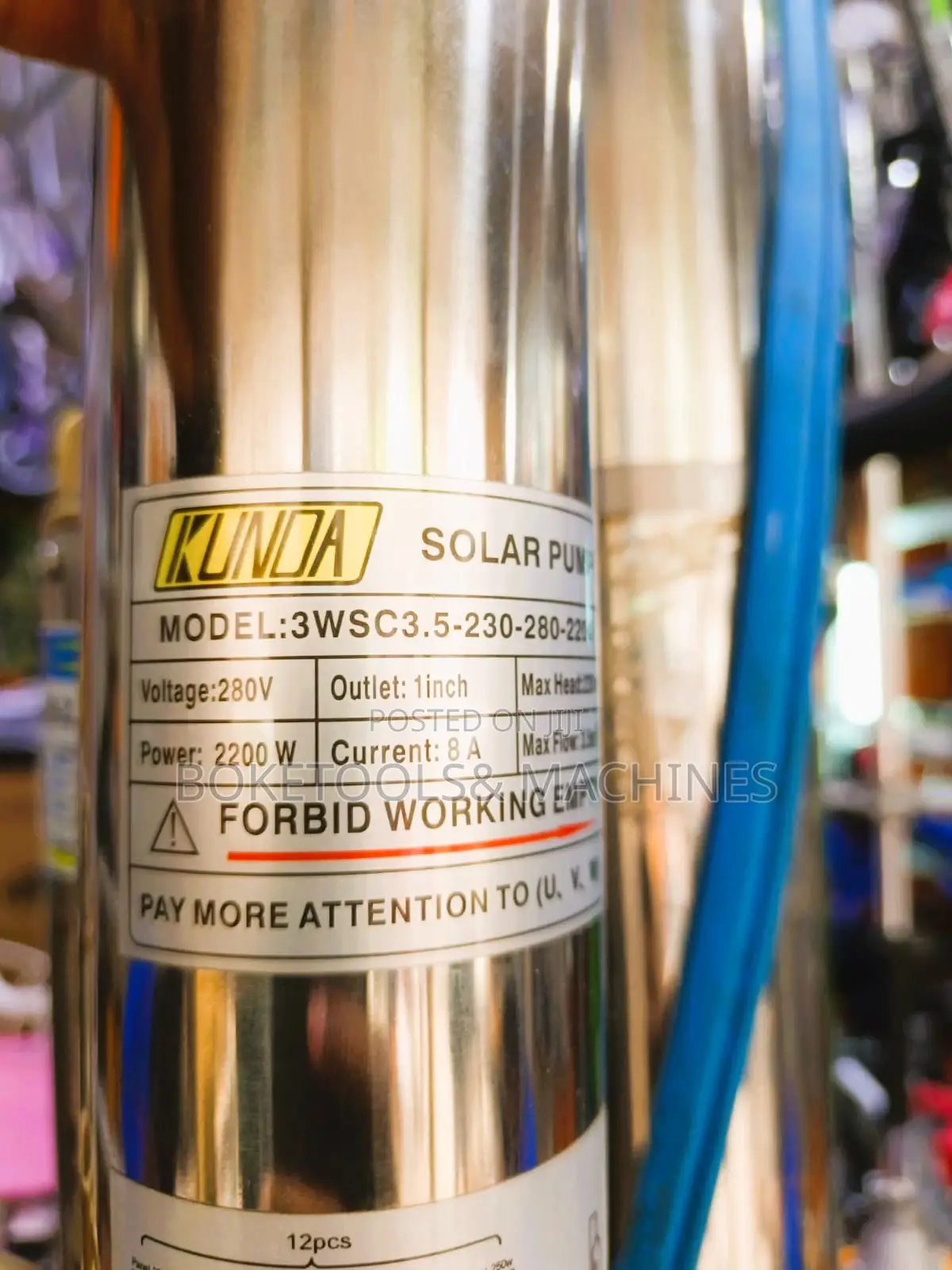 Kunda Solar Pump 230m Head 2200watts