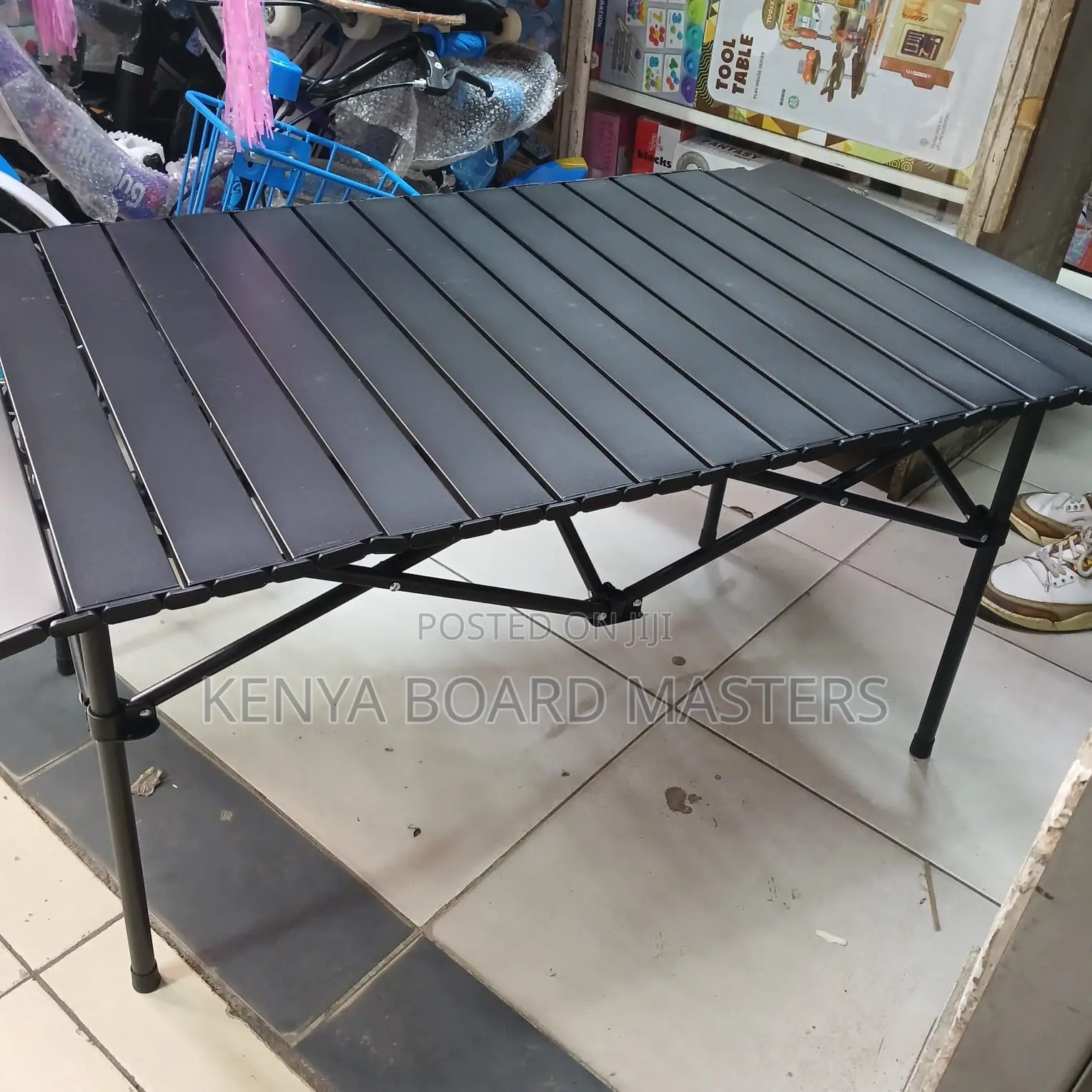 Camping Table With Hinges to Fold and Carry