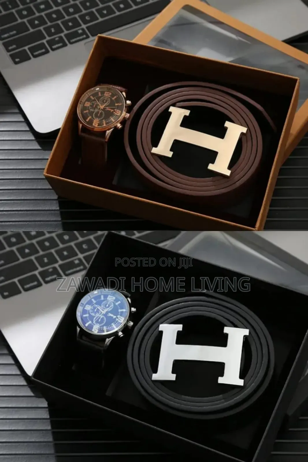 Watch and Belt Men Gift Set