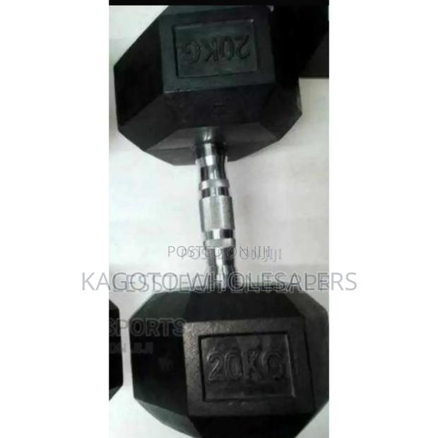 Single Hand 20kgs Hexagonal Dumbells