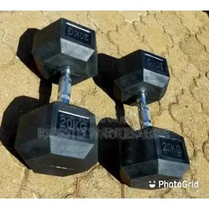 Black Pair 20kgs Hexagonal Dumbless One Hand