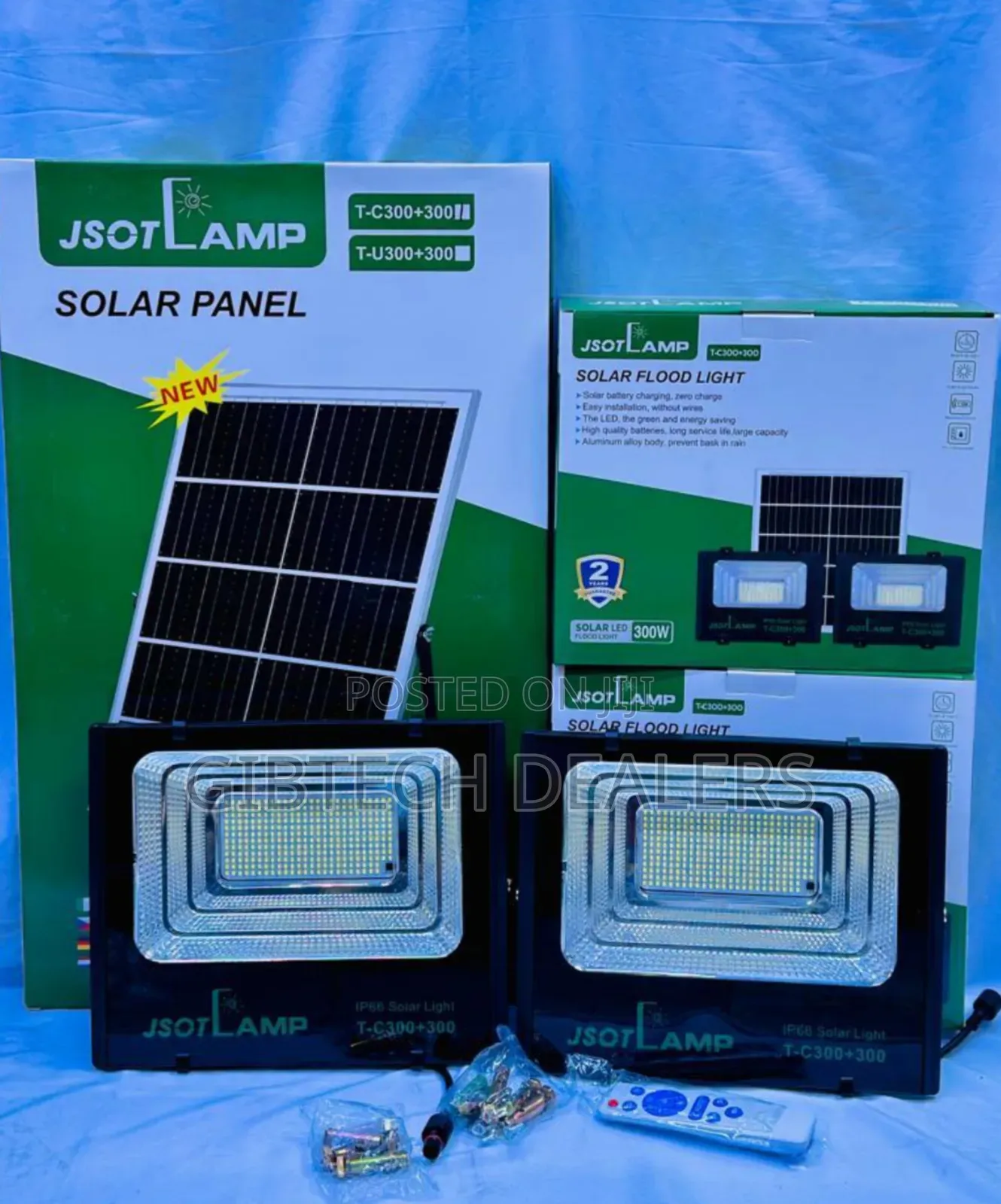 Jsot 2 in 1 2 in 1 Solar Flood Light 300w+300w