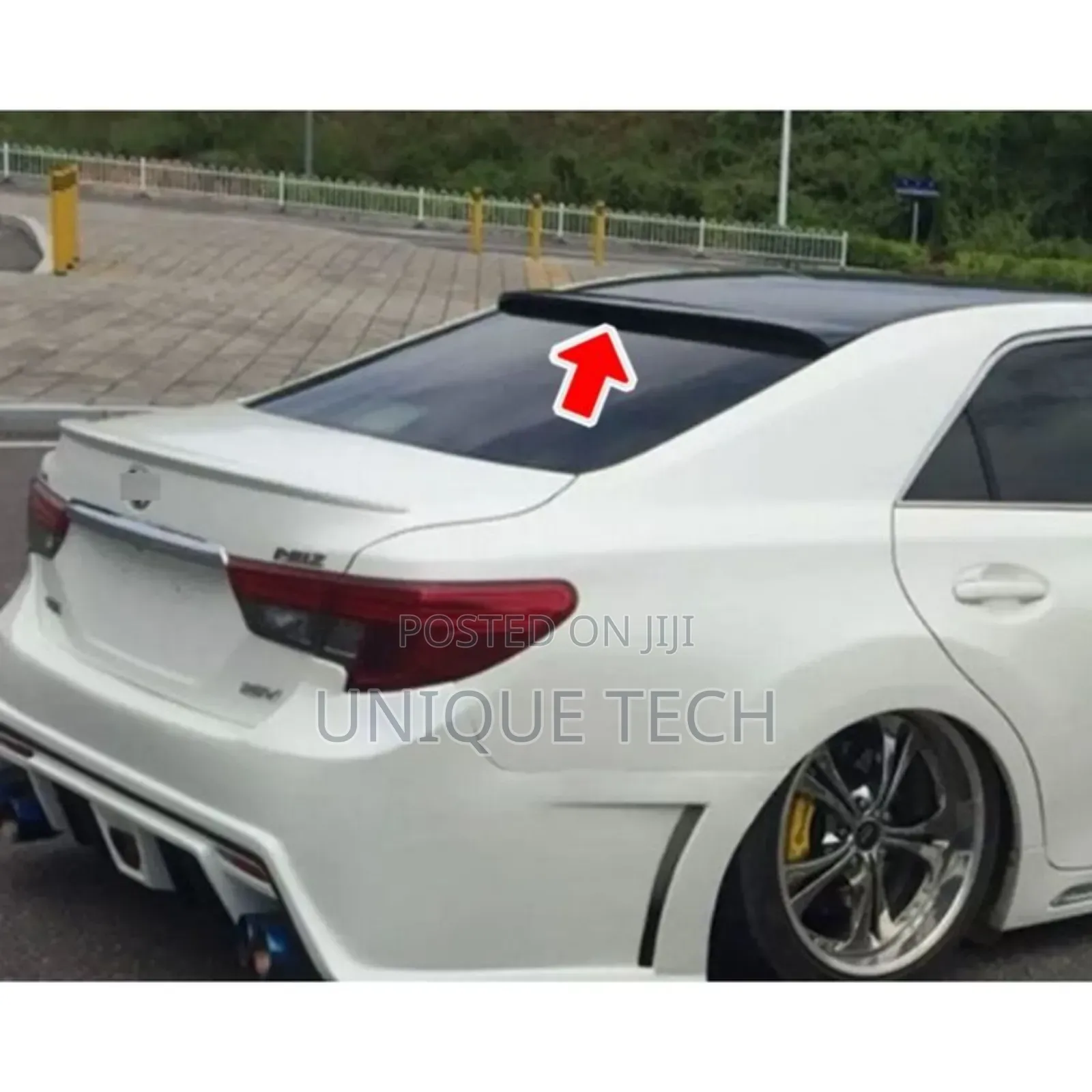 Rear Roof Lip Spoiler for Mark X – Sleek Matte Black