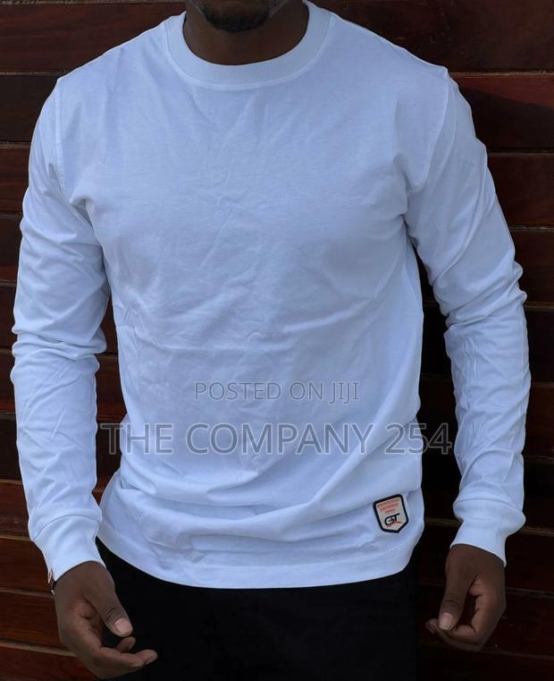 Quality Cotton Long-Sleeved Round Neck Plain T-Shirt - thumbnail 3