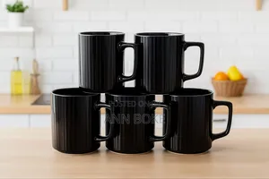 *Black Ribbed Ceramic Mugs*
 *Capacity:* 350ml