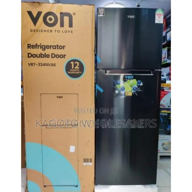 Model VRT- 334nvak. Von Two Door 334litress Fridge