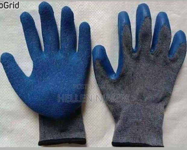 Latex Diamond Grip Safety Gloves -Blue