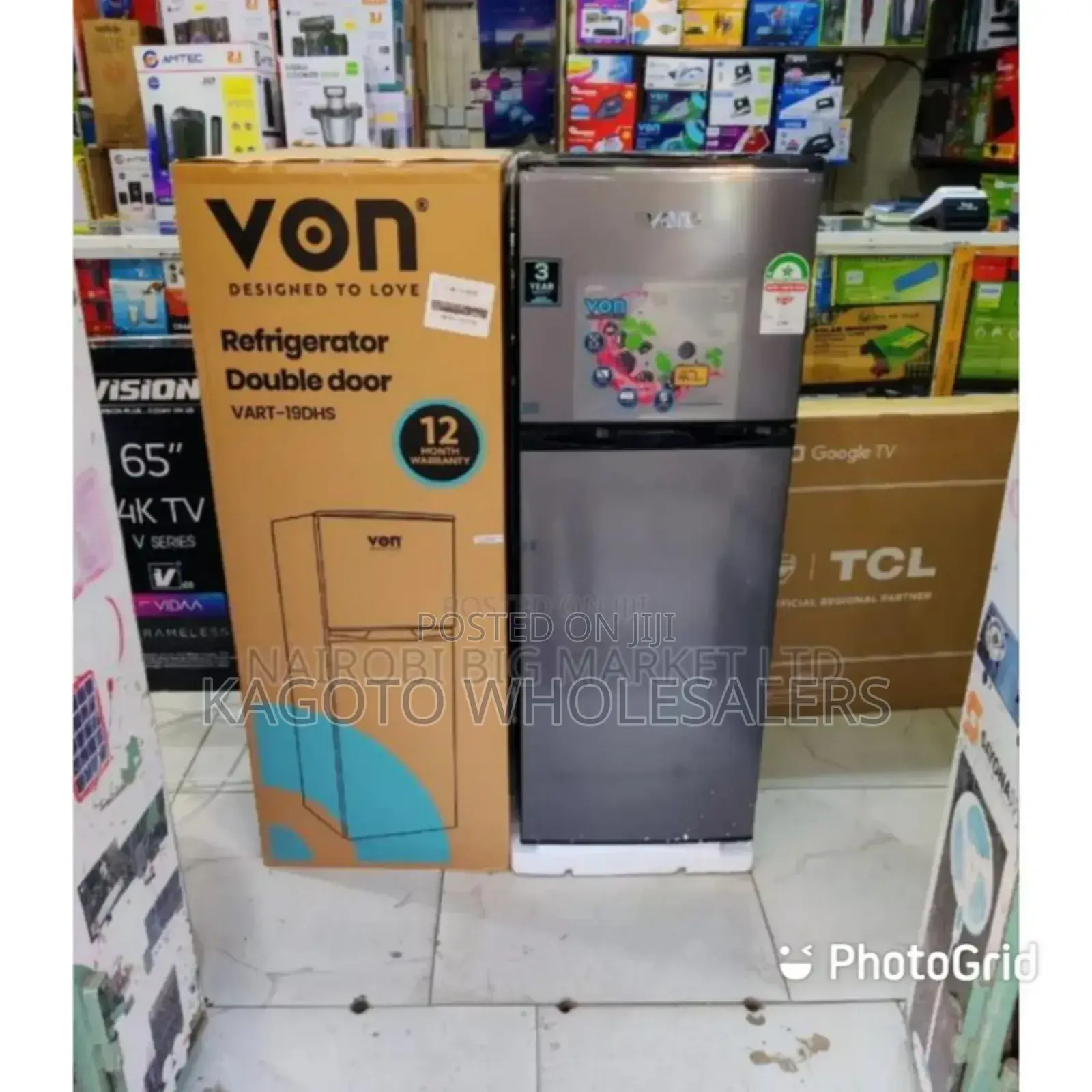 Two Door Fridge. Capacity 181litres. Brand New Von