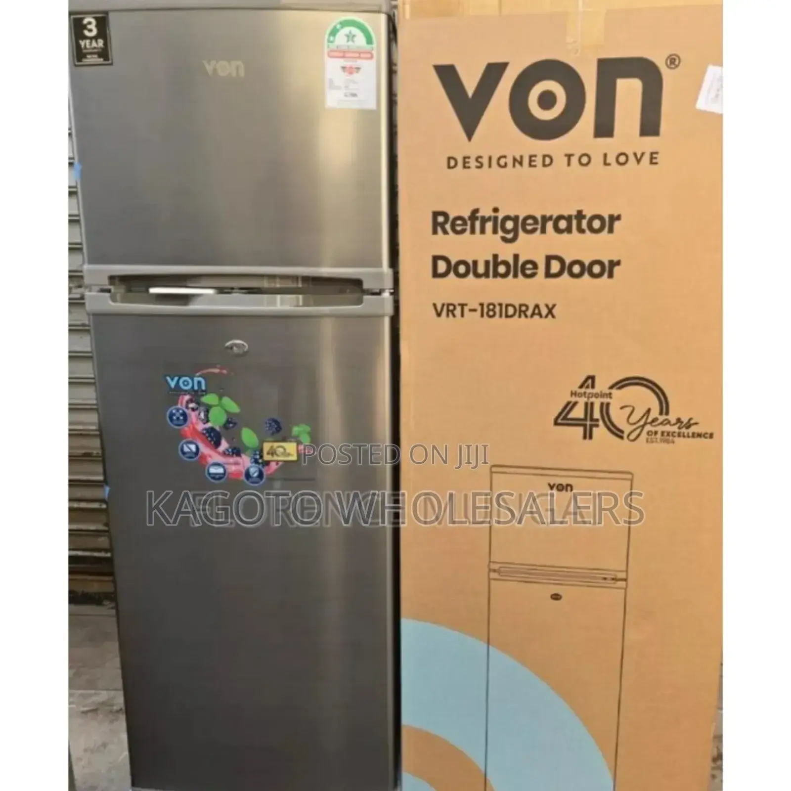 Restocked Big Von 181litres Refrigerator. No Frost.