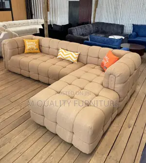 Beige 6 Seater Bubble Sofa