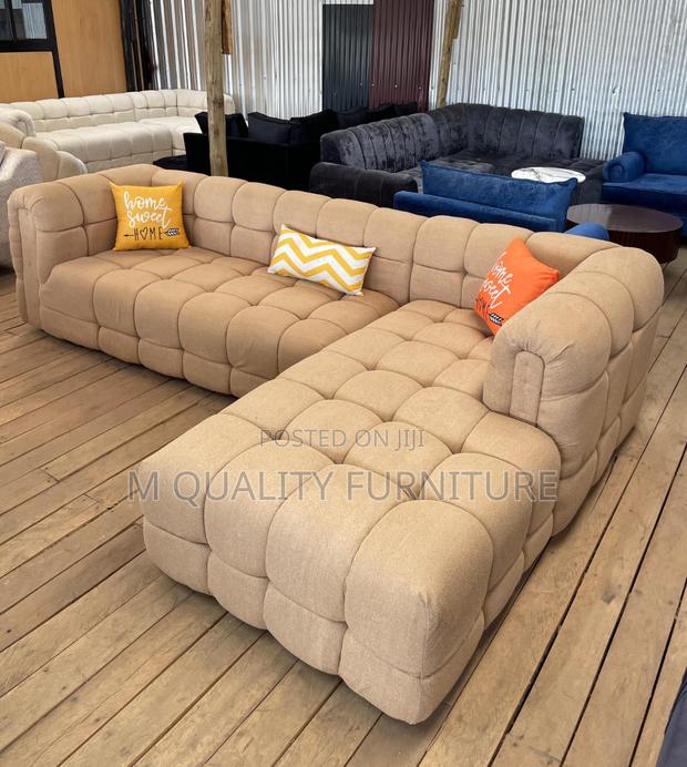 Beige 6 Seater Bubble Sofa