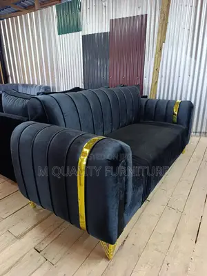 Blue 3 Seater New Indoor Velvet Sofa