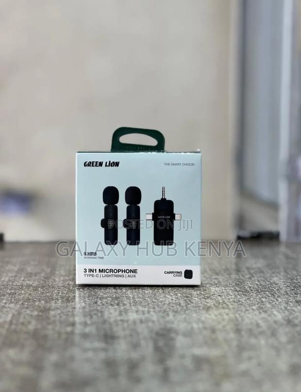 Green Lion 3 in 1 Wireless Microphone – Black - main view