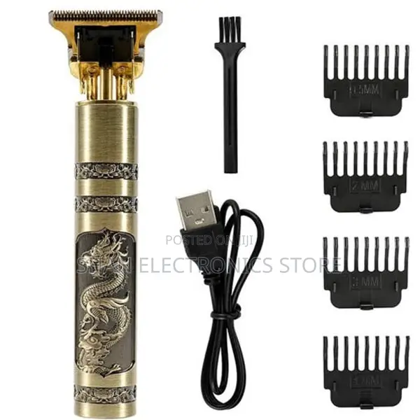 Electric Usb Rechargeable Vintage T9 Gold Hair Clipper