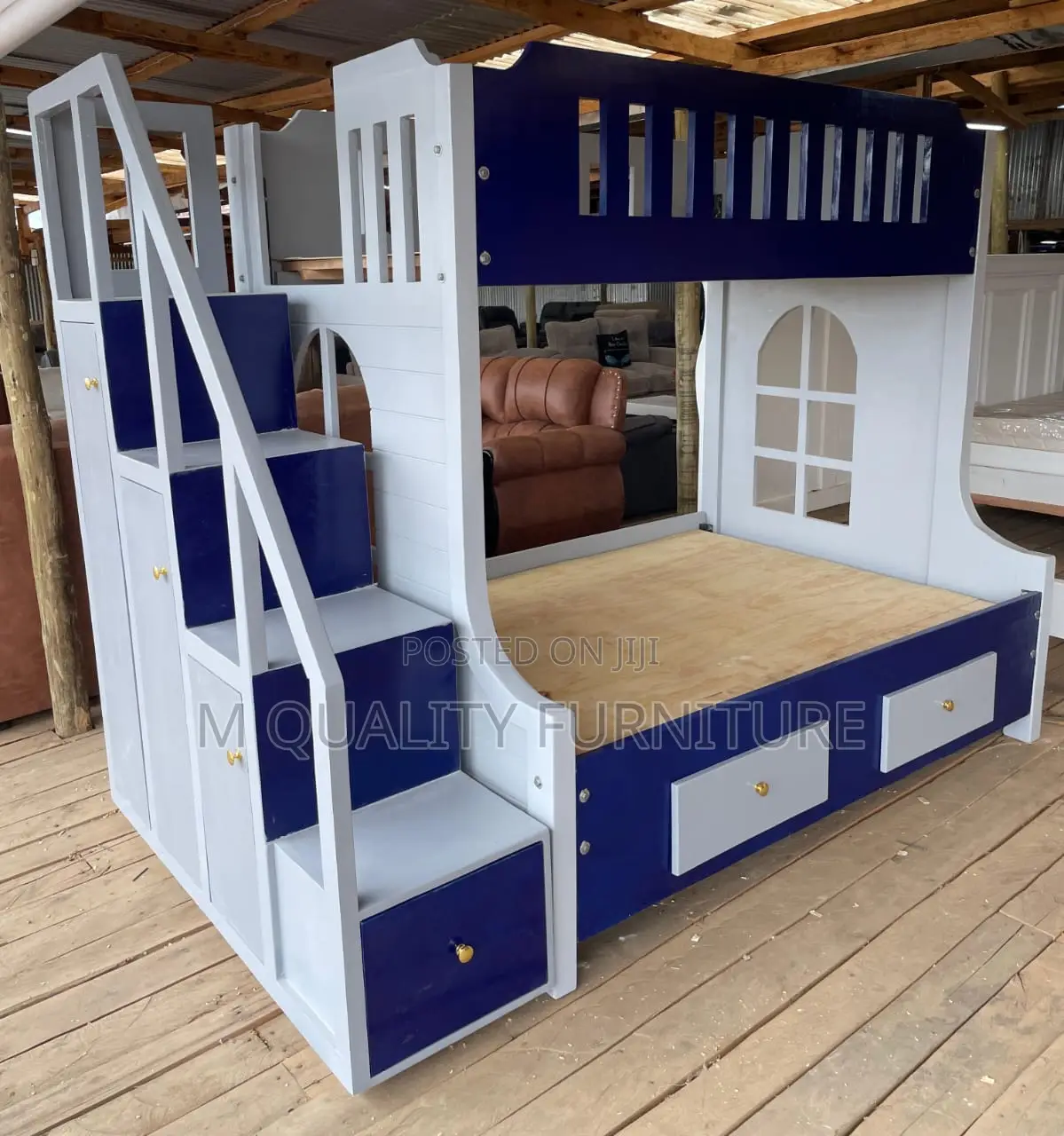 5 by 6 Double Decker Kids Bed With Storage Closet