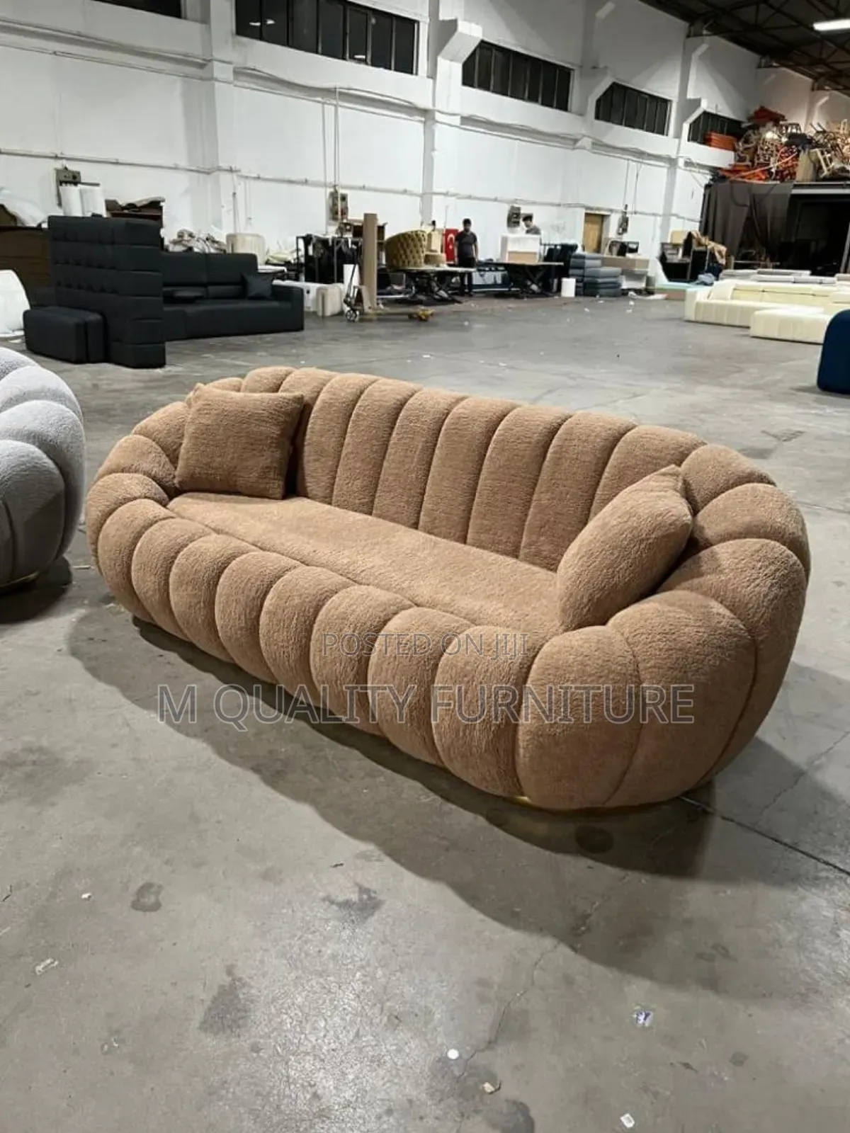 3 Seater Brown Bubble Sofas