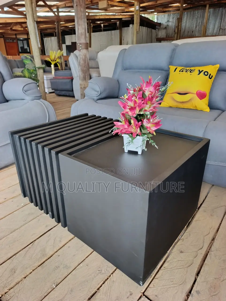 Black Patterned Nesting Table