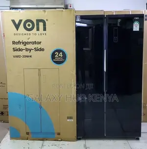 Von 429l Side by Side Fridge, – Black Varz-20nhk