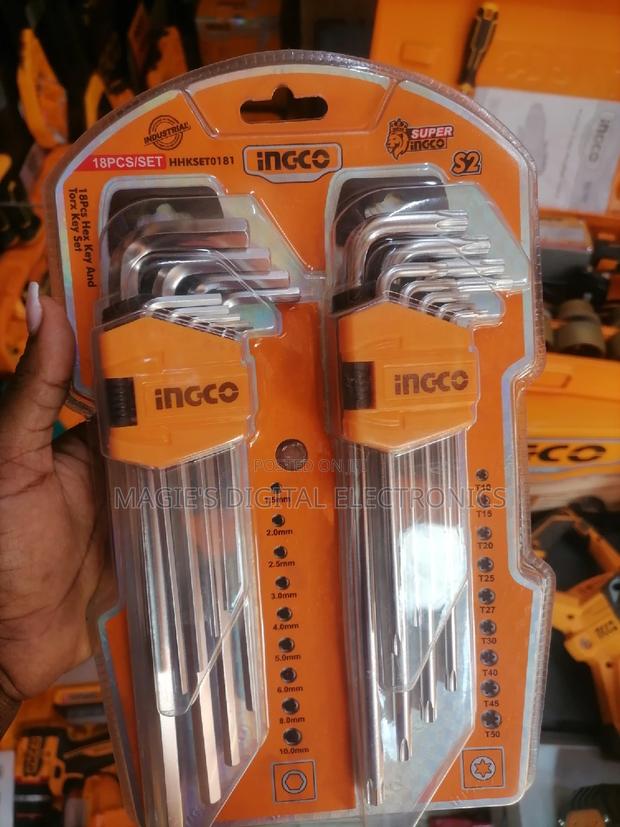 Top Guarantee 18pcs Ingco Hex and Torx Key Set - main view