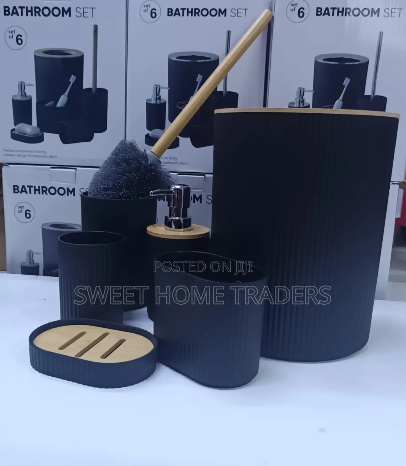 * Bathroom Set Accessories(6pcs) Black