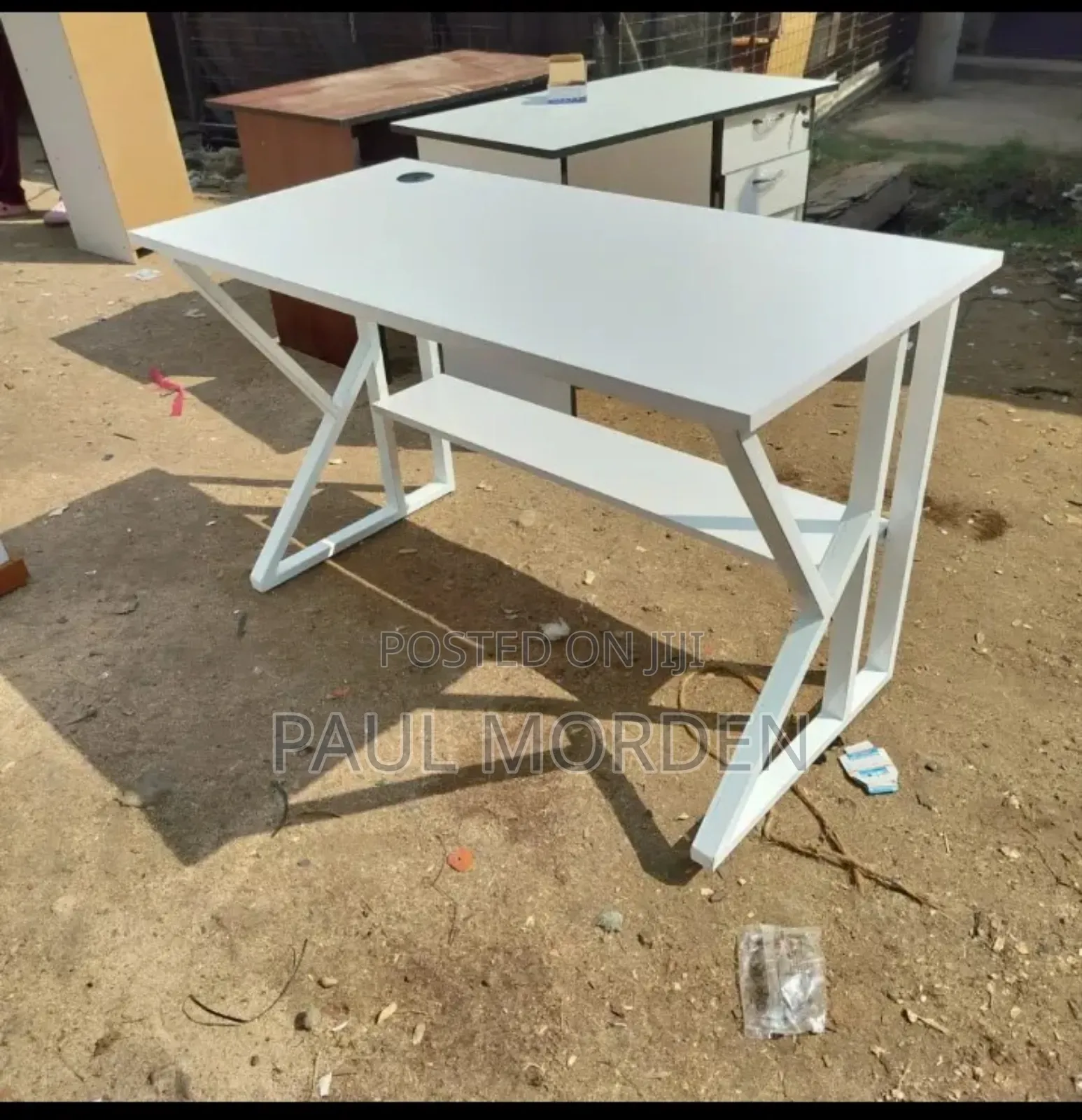 White Metal Working Table