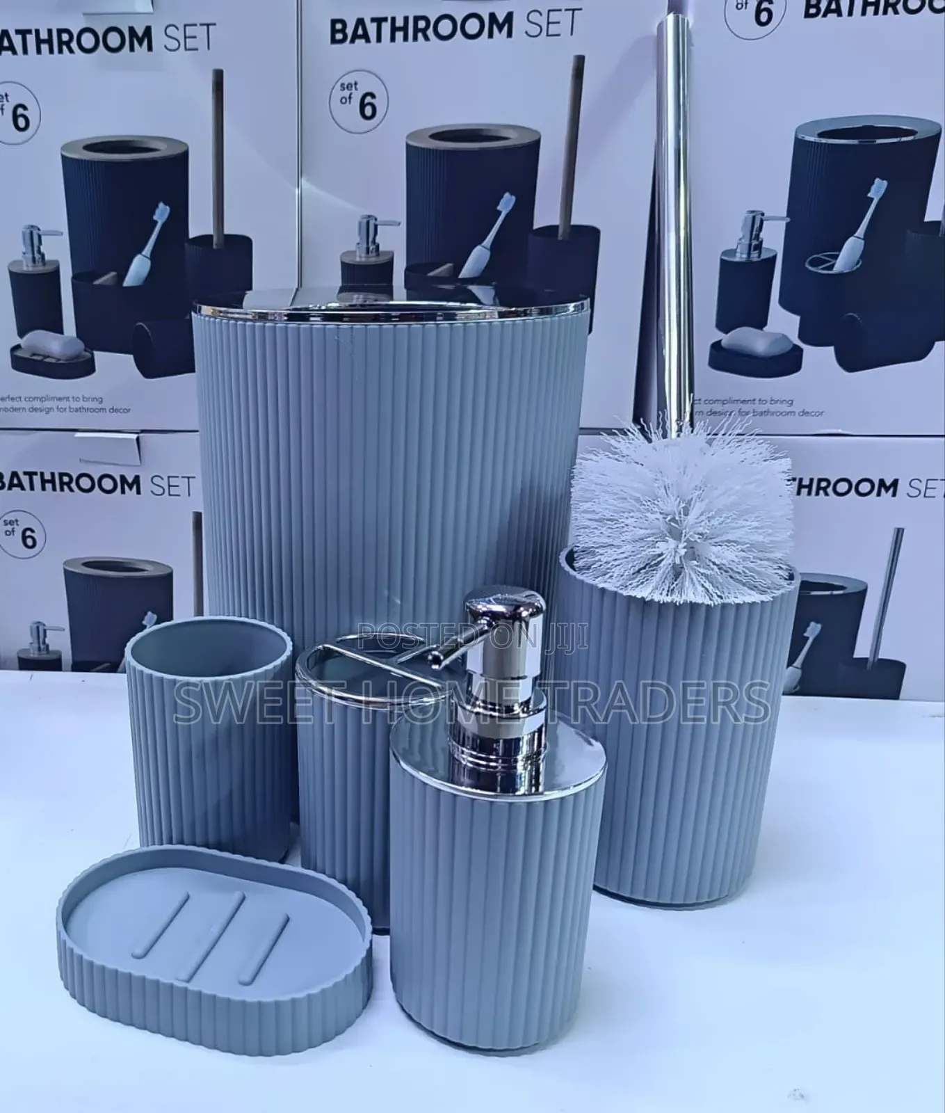* Bathroom Set Accessories(6pcs) Grey 