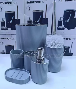 * Bathroom Set Accessories(6pcs) Grey 
