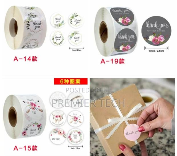 *Thank You Note Stickers.500pcs in a Roll.