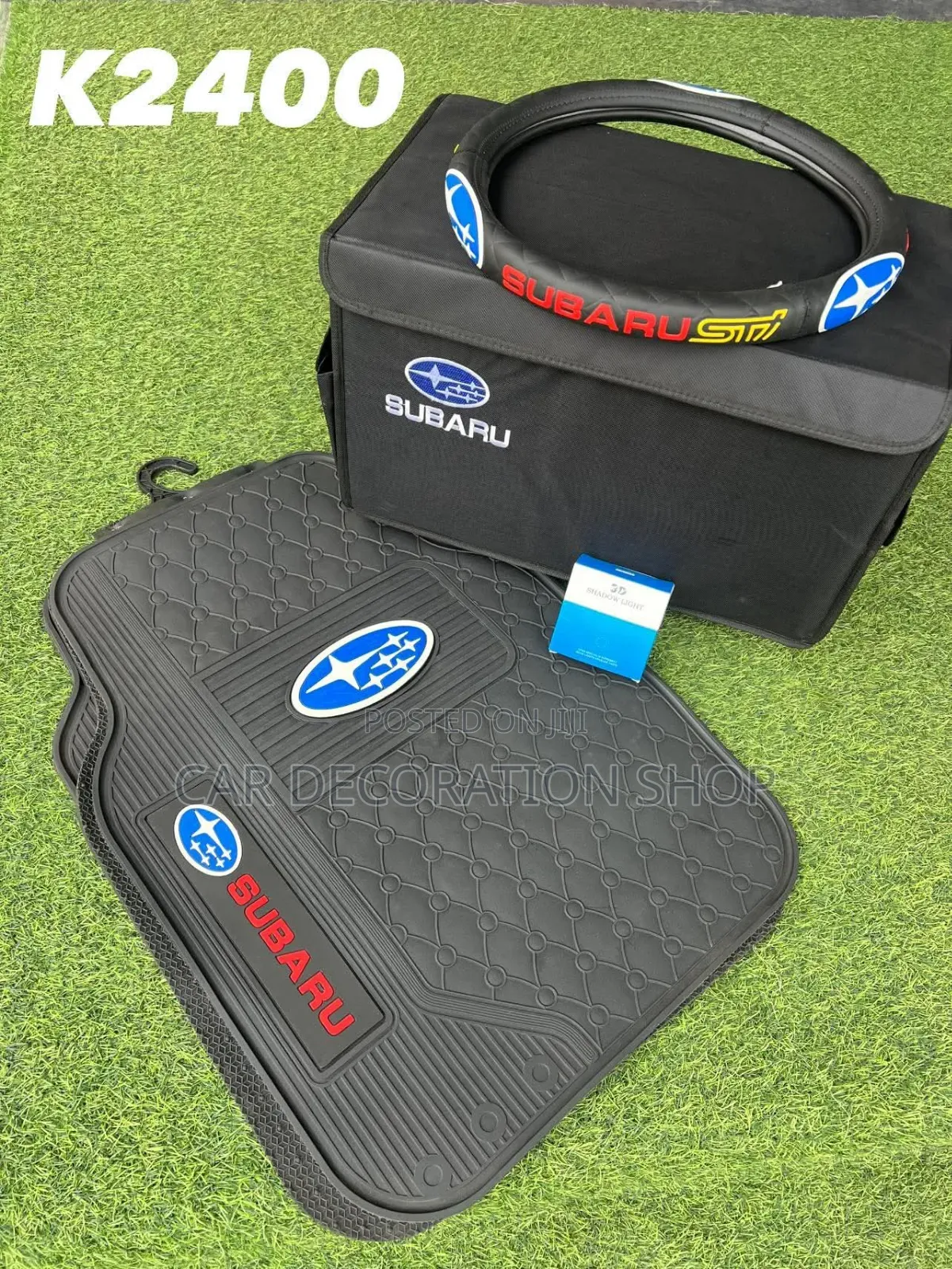 3in1 Subaru Logo Branded Bootorganizer+Mats+Steering Covers