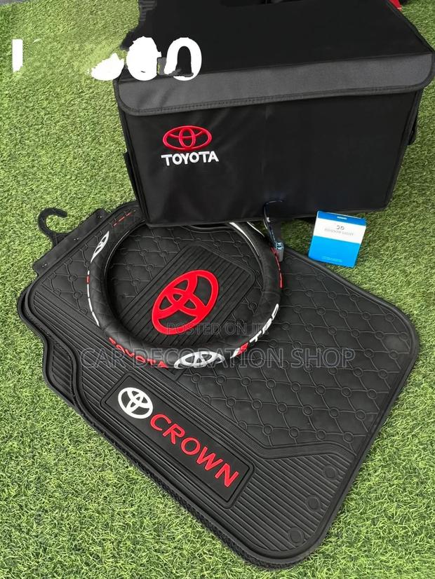 Toyota Branded Mats+Boot Organizer+Steering Wheel Cover