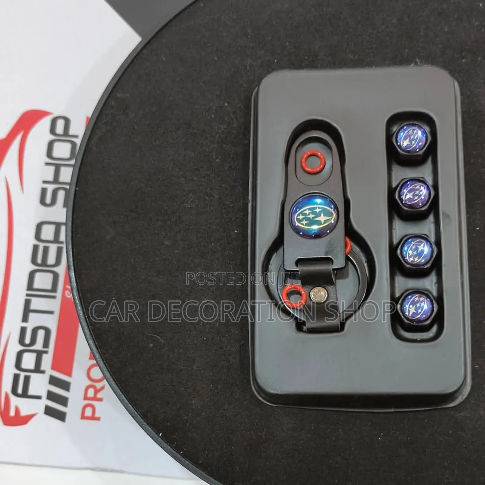 4pcs Black Subaru Universal Valve Tire Caps With Logo