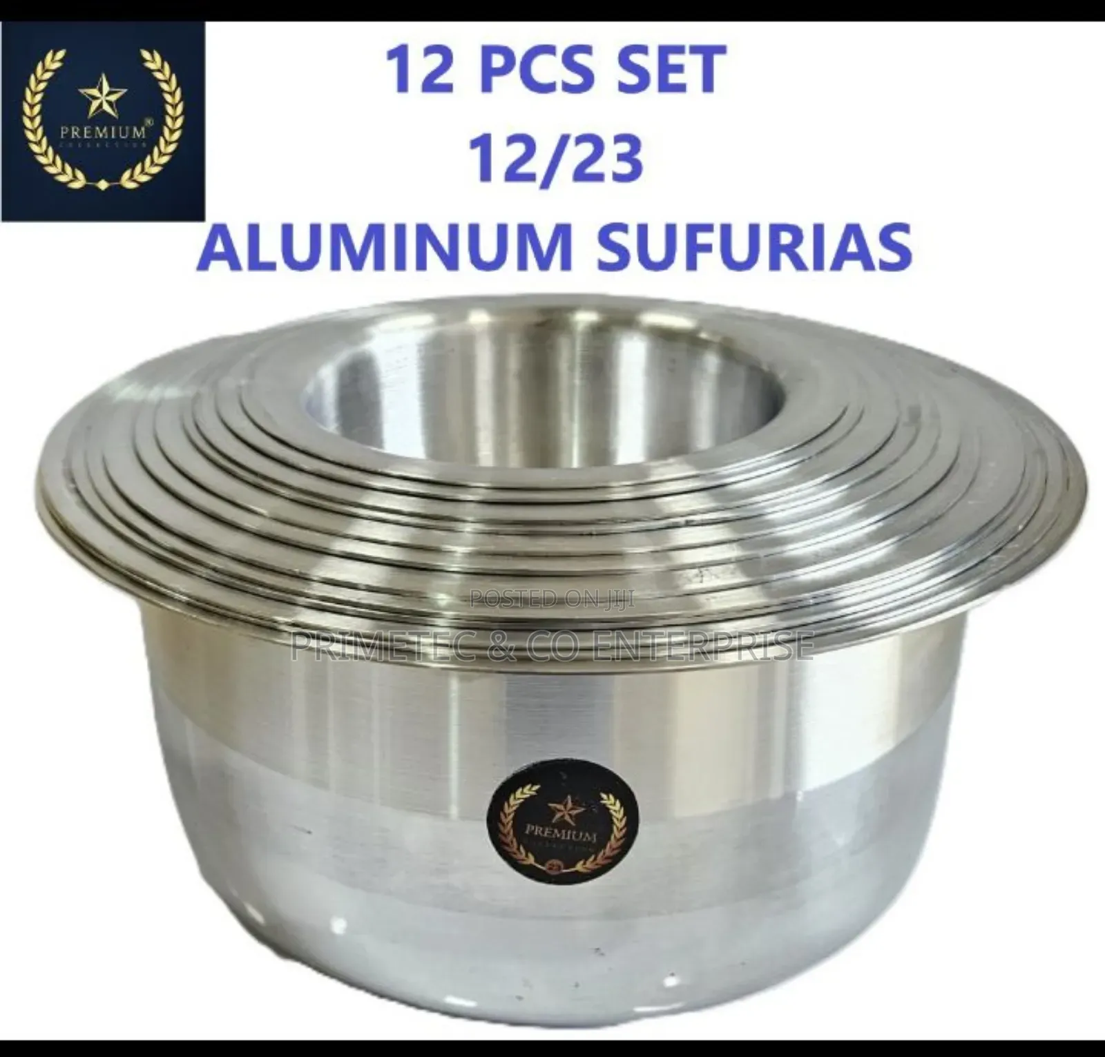 12pc Aluminium Sufuria Heavy