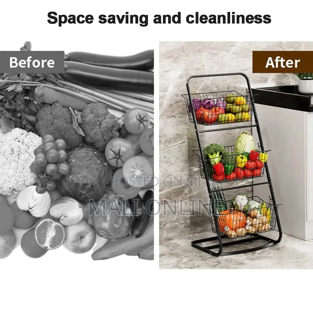 3 Tier Storage Basket Organizer Metal Storage Bin