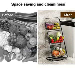3 Tier Storage Basket Organizer Metal Storage Bin